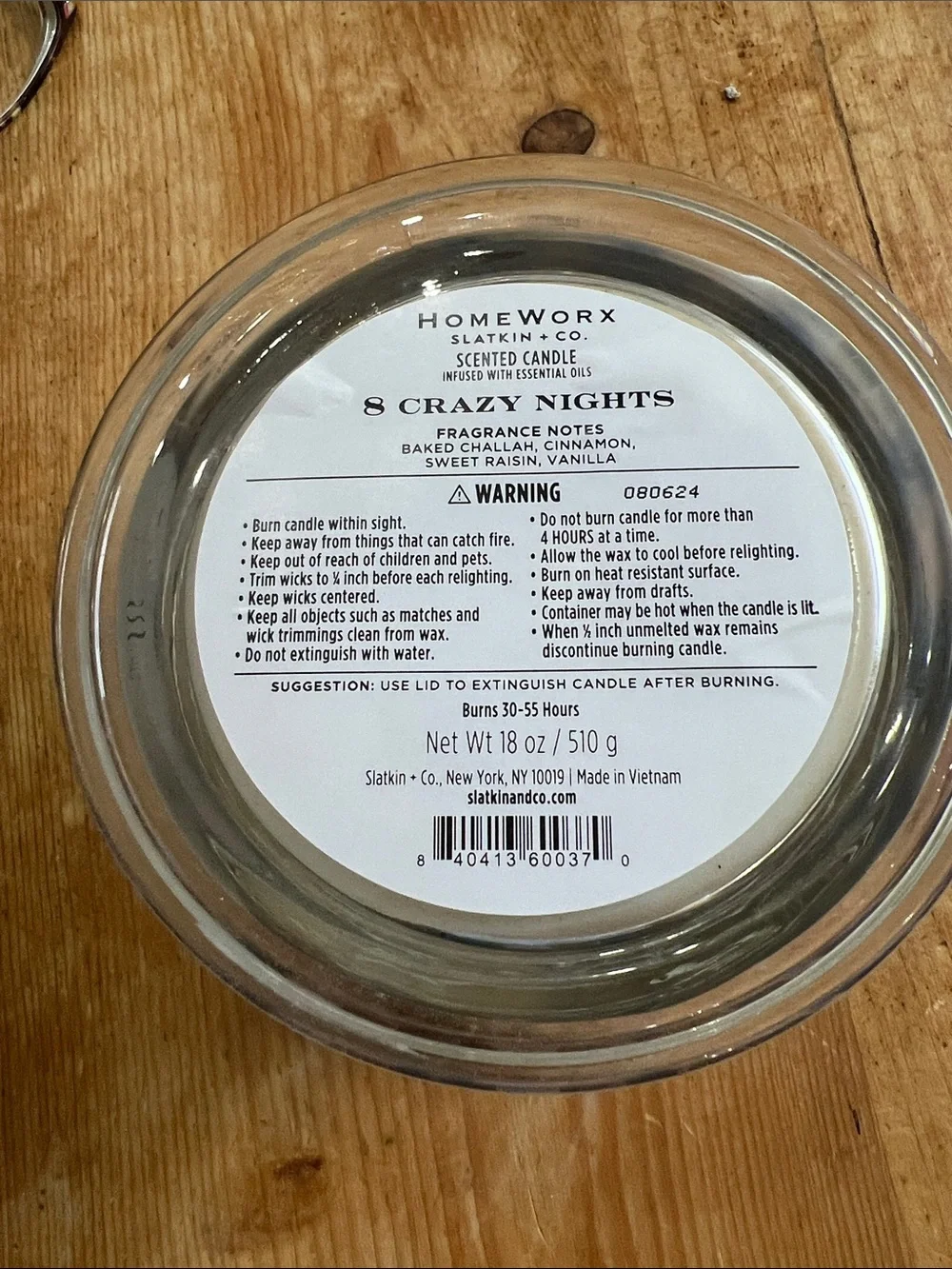 NIB 8 Craxy Nights Hanukka 18-ounce, 4-wick jar candle NIB Slatkin Limited Ed.